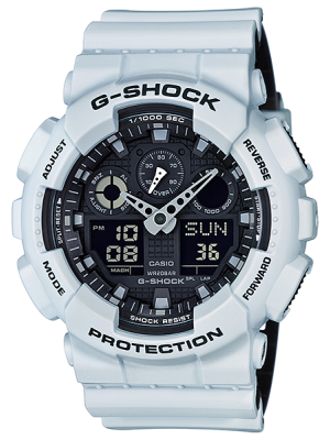 CASIO G-SHOCK นาฬิกาข้อมือ นาฬิกากันน้ำ นาฬิกาของแท้ ประกันศูนย์ CMG 1 ปี รุ่น GA-100L-7A นาฬิกาสีขาว