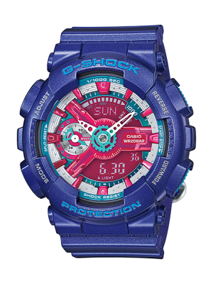 CASIO G-SHOCK นาฬิกาข้อมือ นาฬิกากันน้ำ นาฬิกาของแท้ ประกันศูนย์ CMG 1 ปี รุ่น GMA-S110HC-2 นาฬิกาสีน้ำเงิน