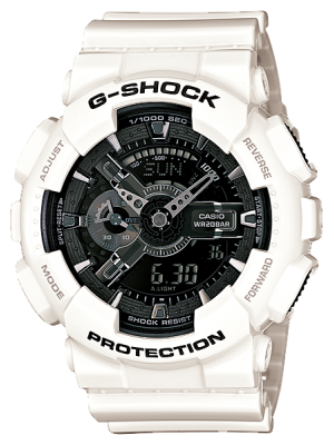 CASIO G-SHOCK นาฬิกาข้อมือ นาฬิกากันน้ำ นาฬิกาของแท้ ประกันศูนย์ CMG 1 ปี รุ่น GA-110GW-7A นาฬิกาสีขาว