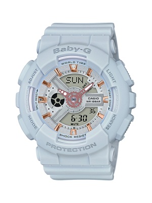 CASIO BABY-G นาฬิกาข้อมือ นาฬิกากันน้ำ นาฬิกาของแท้ ประกันศูนย์ CMG 1 ปี รุ่น BA-110GA-8A นาฬิกาสีฟ้า