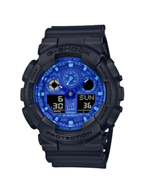 CASIO G-SHOCK นาฬิกาข้อมือ นาฬิกากันน้ำ นาฬิกาของแท้ ประกันศูนย์ CMG 1 ปี รุ่น GA-100BP-1A นาฬิกาสีดำ