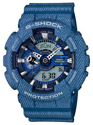 CASIO G-SHOCK นาฬิกาข้อมือ นาฬิกากันน้ำ นาฬิกาของแท้ ประกันศูนย์ CMG 1 ปี รุ่น GA-110DC-2A นาฬิกาสีฟ้า