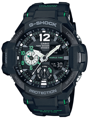 CASIO G-SHOCK นาฬิกาข้อมือ นาฬิกากันน้ำ นาฬิกาของแท้ ประกันศูนย์ CMG 1 ปี รุ่น GA-1100-1A3 นาฬิกาสีดำ