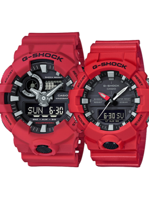 CASIO G-SHOCK นาฬิกาข้อมือ นาฬิกากันน้ำ นาฬิกาของแท้ ประกันศูนย์ CMG 1 ปี รุ่น GA-700-4 / GA-800-4 นาฬิกาสีแดง