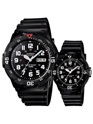 CASIO นาฬิกาคาสิโอ นาฬิกาข้อมือ นาฬิกากันน้ำ นาฬิกาของแท้ ประกันศูนย์ CMG 1 ปี รุ่น MRW-200H-1B / LRW-200H-1B นาฬิกาสีดำ