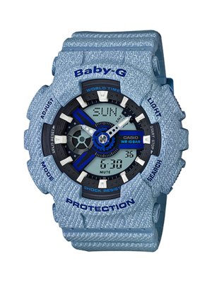 CASIO BABY-G นาฬิกาข้อมือ นาฬิกากันน้ำ นาฬิกาของแท้ ประกันศูนย์ CMG 1 ปี รุ่น BA-110DE-2A2 นาฬิกาสีฟ้า