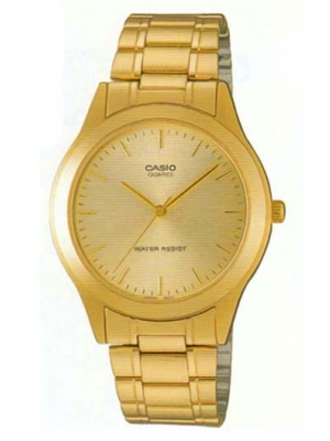 CASIO นาฬิกาคาสิโอ นาฬิกาข้อมือ นาฬิกากันน้ำ นาฬิกาของแท้ ประกันศูนย์ CMG 1 ปี รุ่น MTP-1128N-9A นาฬิกาสีทอง