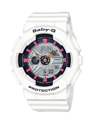 CASIO BABY-G นาฬิกาข้อมือ นาฬิกากันน้ำ นาฬิกาของแท้ ประกันศูนย์ CMG 1 ปี รุ่น BA-110SN-7A นาฬิกาสีขาว