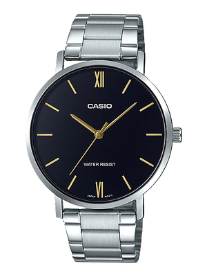 CASIO MID YEAR SALE นาฬิกาคาสิโอ พร้อมส่ง นาฬิกาข้อมือ นาฬิกากันน้ำ นาฬิกาของแท้ BTS ประกันศูนย์ CMG 1 ปี รุ่น MTP-VT01D-1B นาฬิกาสีเงิน