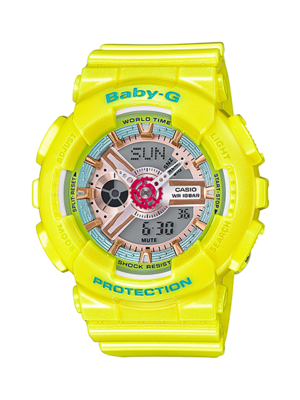 CASIO BABY-G นาฬิกาข้อมือ นาฬิกากันน้ำ นาฬิกาของแท้ ประกันศูนย์ CMG 1 ปี รุ่น BA-110CA-9A นาฬิกาสีเหลือง