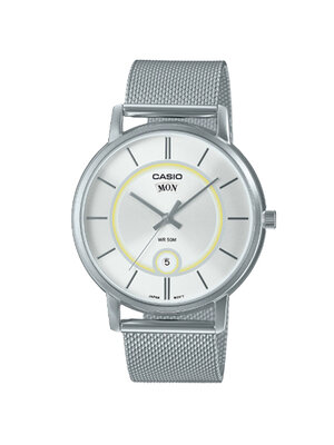 CASIO นาฬิกาคาสิโอ นาฬิกาข้อมือ นาฬิกากันน้ำ นาฬิกาของแท้ ประกันศูนย์ CMG 1 ปี รุ่น MTP-B120M-7A นาฬิกาสีเงิน
