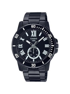 CASIO นาฬิกาคาสิโอ นาฬิกาข้อมือ นาฬิกากันน้ำ นาฬิกาของแท้ ประกันศูนย์ CMG 1 ปี รุ่น MTP-VD200B-1B นาฬิกาสีดำ