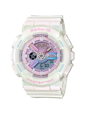 CASIO BABY-G นาฬิกาข้อมือ นาฬิกากันน้ำ นาฬิกาของแท้ ประกันศูนย์ CMG 1 ปี รุ่น BA-110PL-7A1 นาฬิกาสีขาว