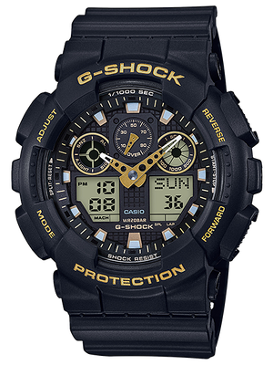 CASIO G-SHOCK นาฬิกาข้อมือ นาฬิกากันน้ำ นาฬิกาของแท้ ประกันศูนย์ CMG 1 ปี รุ่น GA-100GBX-1A9 นาฬิกาสีดำ