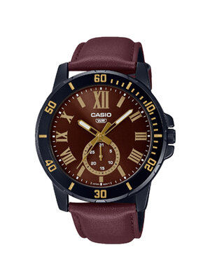 CASIO นาฬิกาคาสิโอ นาฬิกาข้อมือ นาฬิกากันน้ำ นาฬิกาของแท้ ประกันศูนย์ CMG 1 ปี รุ่น MTP-VD200BL-5B นาฬิกาสีน้ำตาล