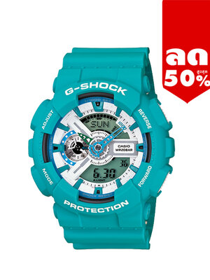 CASIO MID YEAR SALE G-SHOCK พร้อมส่ง นาฬิกาข้อมือ นาฬิกากันน้ำ นาฬิกาของแท้ ประกันศูนย์ CMG 1 ปี รุ่น GA-110SN-3 นาฬิกาสีเขียว