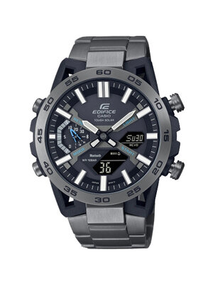 CASIO EDIFICE นาฬิกาข้อมือ นาฬิกากันน้ำ นาฬิกาของแท้ ประกันศูนย์ CMG 1 ปี รุ่น ECB-2000DC-1A นาฬิกาสีดำ