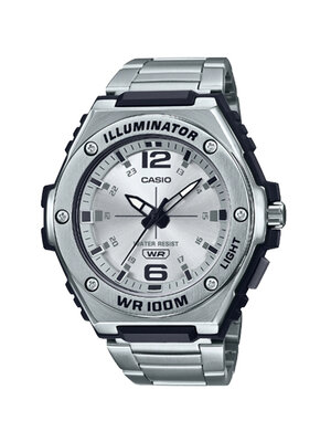 CASIO นาฬิกาคาสิโอ นาฬิกาข้อมือ นาฬิกากันน้ำ นาฬิกาของแท้ ประกันศูนย์ CMG 1 ปี รุ่น MWA-100HD-7A นาฬิกาสีเงิน