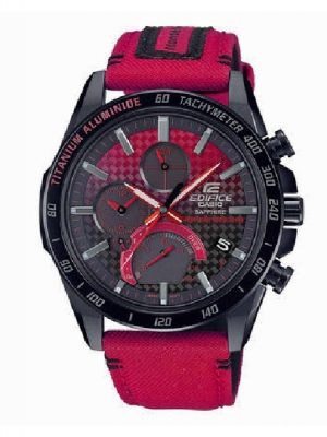 CASIO EDIFICE นาฬิกาข้อมือ นาฬิกากันน้ำ นาฬิกาของแท้ ประกันศูนย์ CMG 1 ปี รุ่น EQB-1000HRS-1A นาฬิกาสีแดง