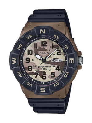 CASIO นาฬิกาคาสิโอ นาฬิกาข้อมือ นาฬิกากันน้ำ นาฬิกาของแท้ ประกันศูนย์ CMG 1 ปี รุ่น MRW-220HCM-5B นาฬิกาสีดำ