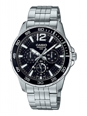 CASIO นาฬิกาคาสิโอ นาฬิกาข้อมือ นาฬิกากันน้ำ นาฬิกาของแท้ ประกันศูนย์ CMG 1 ปี รุ่น MTD-330D-1A นาฬิกาสีเงิน