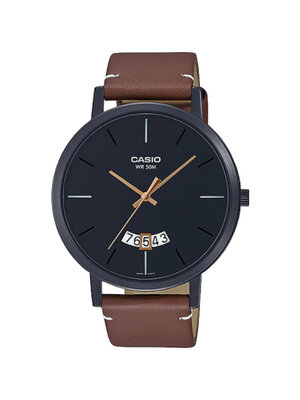 CASIO นาฬิกาคาสิโอ นาฬิกาข้อมือ นาฬิกากันน้ำ นาฬิกาของแท้ ประกันศูนย์ CMG 1 ปี รุ่น MTP-B100BL-1E นาฬิกาสีน้ำตาล