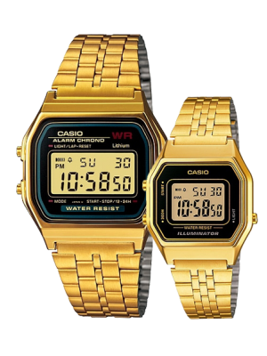 CASIO นาฬิกาคาสิโอ นาฬิกาข้อมือ นาฬิกากันน้ำ นาฬิกาของแท้ ประกันศูนย์ CMG 1 ปี รุ่น A159WGEA-1 / LA680WGA-1 นาฬิกาสีทอง