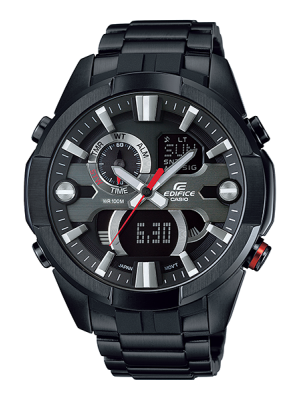 CASIO EDIFICE นาฬิกาข้อมือ นาฬิกากันน้ำ นาฬิกาของแท้ ประกันศูนย์ CMG 1 ปี รุ่น ERA-201BK-1A นาฬิกาสีดำ