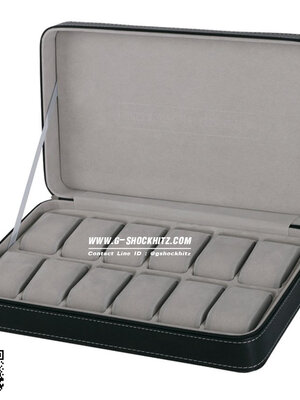 กล่องเก็บนาฬิกาPremium หนังPU แบบพกพา กล่องเก็บนาฬิกาสีดำ