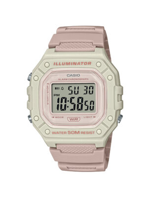 CASIO MID YEAR SALE นาฬิกาคาสิโอ พร้อมส่ง นาฬิกาข้อมือ นาฬิกากันน้ำ นาฬิกาของแท้ BTS ประกันศูนย์ CMG 1 ปี รุ่น W-218HC-4A2 นาฬิกาสีชมพู