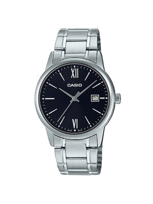 CASIO นาฬิกาคาสิโอ นาฬิกาข้อมือ นาฬิกากันน้ำ นาฬิกาของแท้ ประกันศูนย์ CMG 1 ปี รุ่น MTP-V002D-1B3 นาฬิกาสีเงิน