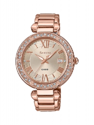 CASIO SHEEN นาฬิกาข้อมือ นาฬิกากันน้ำ นาฬิกาของแท้ ประกันศูนย์ CMG 1 ปี รุ่น SHE-4057PG-4A นาฬิกาสีน้ำตาล