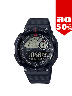 CASIO นาฬิกาคาสิโอ นาฬิกาข้อมือ นาฬิกากันน้ำ นาฬิกาของแท้ ประกันศูนย์ CMG 1 ปี รุ่น SGW-600H-1B นาฬิกาสีดำ