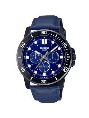 CASIO นาฬิกาคาสิโอ นาฬิกาข้อมือ นาฬิกากันน้ำ นาฬิกาของแท้ ประกันศูนย์ CMG 1 ปี รุ่น MTP-VD300BL-2E นาฬิกาสีน้ำเงิน