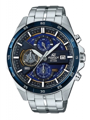 CASIO EDIFICE นาฬิกาข้อมือ นาฬิกากันน้ำ นาฬิกาของแท้ ประกันศูนย์ CMG 1 ปี รุ่น EFR-556DB-2A นาฬิกาสีเงิน