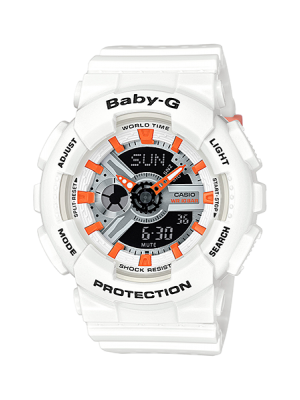CASIO BABY-G นาฬิกาข้อมือ นาฬิกากันน้ำ นาฬิกาของแท้ ประกันศูนย์ CMG 1 ปี รุ่น BA-110PP-7A2 นาฬิกาสีขาว