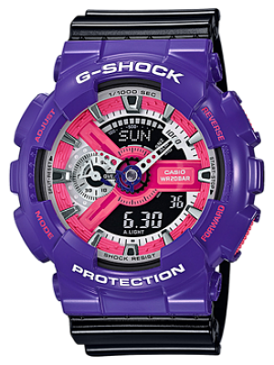 CASIO G-SHOCK นาฬิกาข้อมือ นาฬิกากันน้ำ นาฬิกาของแท้ ประกันศูนย์ CMG 1 ปี รุ่น GA-110NC-6 นาฬิกาสีม่วง