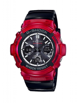 CASIO G-SHOCK นาฬิกาข้อมือ นาฬิกากันน้ำ นาฬิกาของแท้ ประกันศูนย์ CMG 1 ปี รุ่น AWG-M100SRB-4A นาฬิกาสีแดง