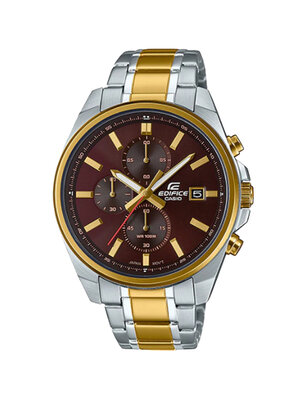CASIO EDIFICE นาฬิกาข้อมือ นาฬิกากันน้ำ นาฬิกาของแท้ ประกันศูนย์ CMG 1 ปี รุ่น EFV-610SG-5A นาฬิกาสีน้ำตาล