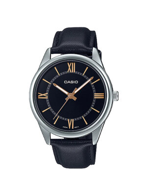 CASIO นาฬิกาคาสิโอ นาฬิกาข้อมือ นาฬิกากันน้ำ นาฬิกาของแท้ ประกันศูนย์ CMG 1 ปี รุ่น MTP-V005L-1B5 นาฬิกาสีดำ