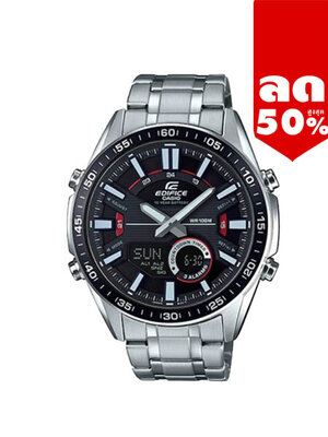 CASIO EDIFICE นาฬิกาข้อมือ นาฬิกากันน้ำ นาฬิกาของแท้ ประกันศูนย์ CMG 1 ปี รุ่น EFV-C100D-1A นาฬิกาสีดำ