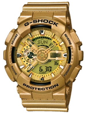 CASIO G-SHOCK นาฬิกาข้อมือ นาฬิกากันน้ำ นาฬิกาของแท้ ประกันศูนย์ CMG 1 ปี รุ่น GA-110GD-9A นาฬิกาสีทอง