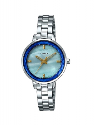 CASIO นาฬิกาคาสิโอ นาฬิกาข้อมือ นาฬิกากันน้ำ นาฬิกาของแท้ ประกันศูนย์ CMG 1 ปี รุ่น LTP-E162D-2A นาฬิกาสีเงิน