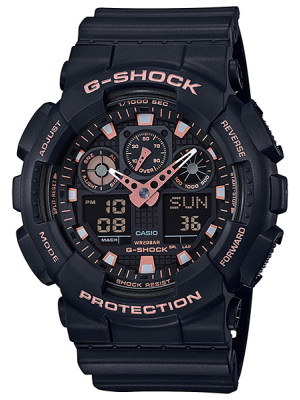 CASIO G-SHOCK นาฬิกาข้อมือ นาฬิกากันน้ำ นาฬิกาของแท้ ประกันศูนย์ CMG 1 ปี รุ่น GA-100GBX-1A4 นาฬิกาสีดำ