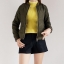 เสื้อนอก เสื้อคลุมกันหนาว เสื้อไฟท์ สีดำ แต่งลายปักช่วงแขน Size M/L