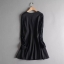 เดรสสั้น ชุดเดรสสีดำ ทรงเอ แขนยาว แต่งแขนลูกไม้ แบรนด์เนม Size S/M/L