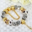 สร้อยข้อมือ Diy สร้อยข้อมือ Charm สไตล์ Pandora ใส่ ชาร์ม เงิน สลับ ทอง Glass Bead สีขาว ถุงเงิน ห้อยจี้ หัวใจ สีทอง ติด คริสตัล สวยหรู มีระดับ 86495