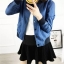 เสื้อยีนส์ แจ็คเก็ตยีนส์ คอกลม แต่งจัมพ์ สวยเท่ห์ คะ Size S/M