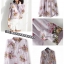 เสื้อเชิ๊ตชีฟอง สีเทา ลายดอก สวยหรู แบรนด์เนมBLOUSON