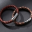 สร้อยข้อมือหนังถัก กำไลข้อมือ ผู้ชาย สายหนังแท้ ถัก เกลียวกลม สีน้ำตาล สร้อยหนัง เท่ ๆ มีระดับ 260817